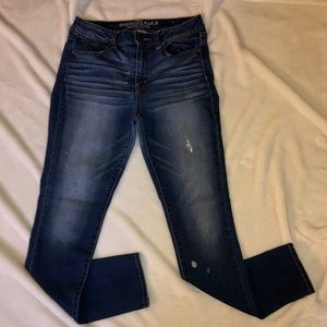 High Rise Jegging with White Paint Splatter